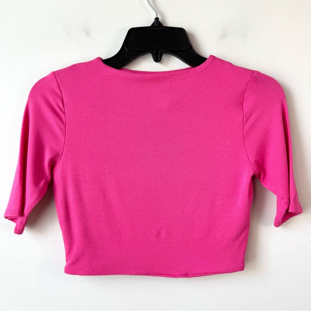 Naked Wardrobe Cropped Short Sleeve Top Pink‎ S